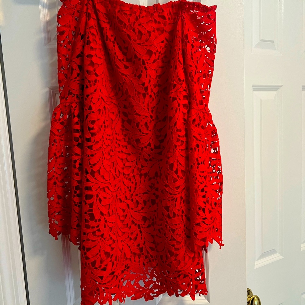 Boutique brand beautiful red lace dress
